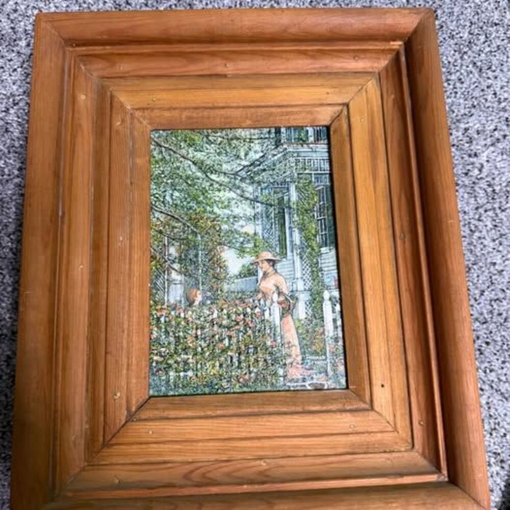 Vintage - 8x11 double framed “old fashioned roses” by Ronald Stewart